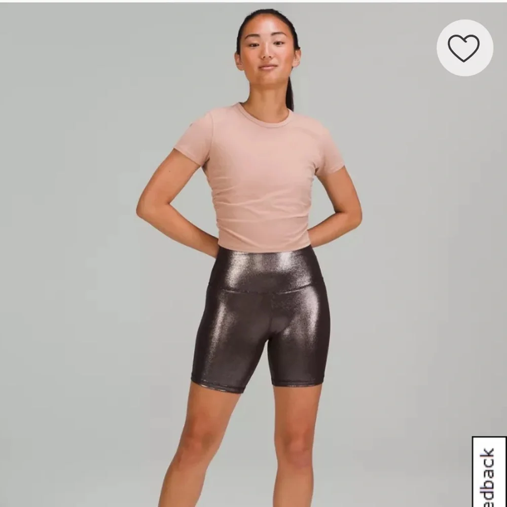 Lululemon Align HR Short 8” Shine 2 RFZP Radiate Foil Print French Press Biker